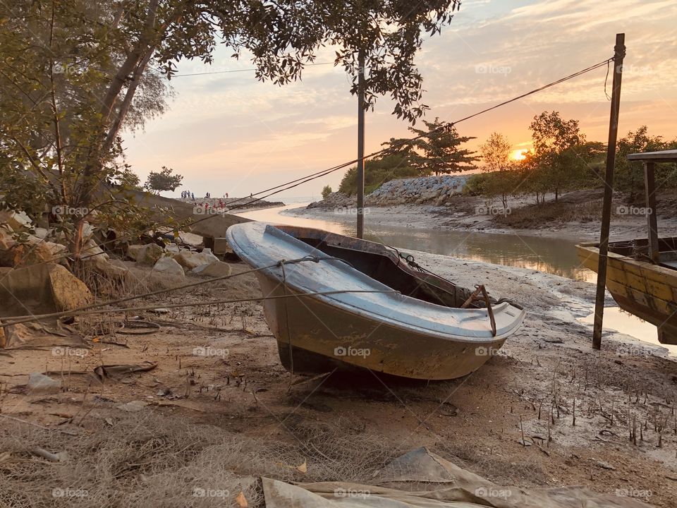 Sunset and boat 