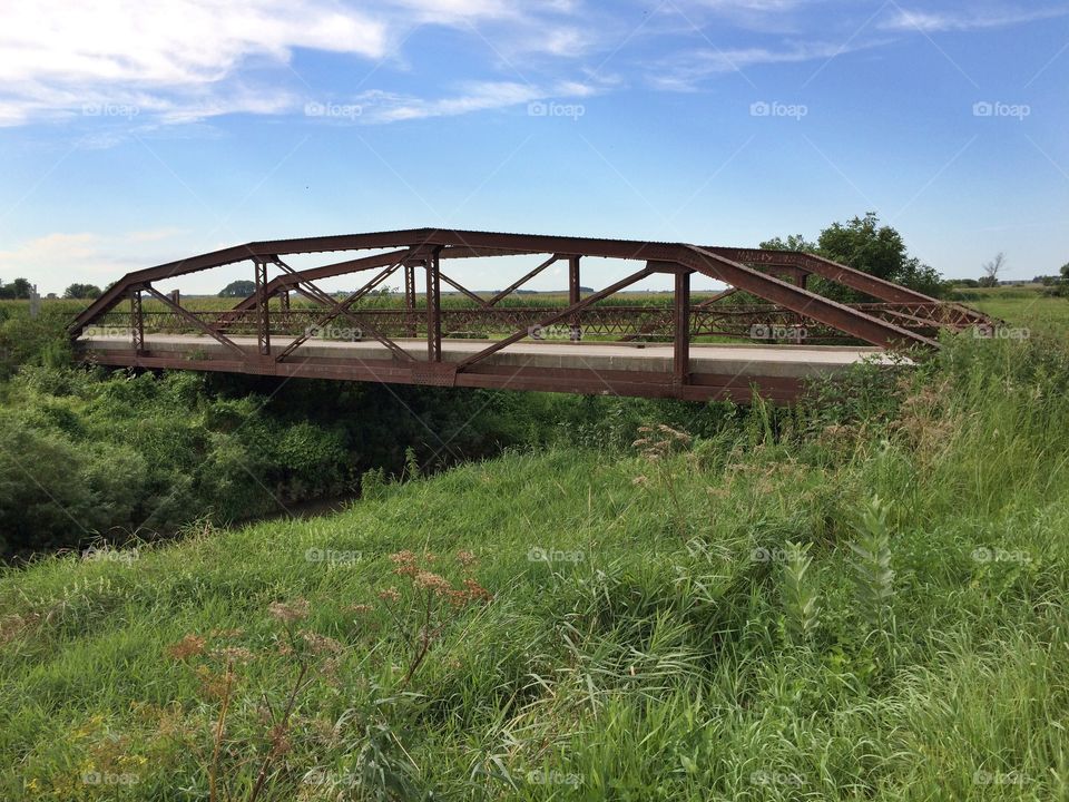 265th Street Bridge over Freddeke Creek in Butler County, Iowa. Built 1955. Parker Pony Truss bridge. 