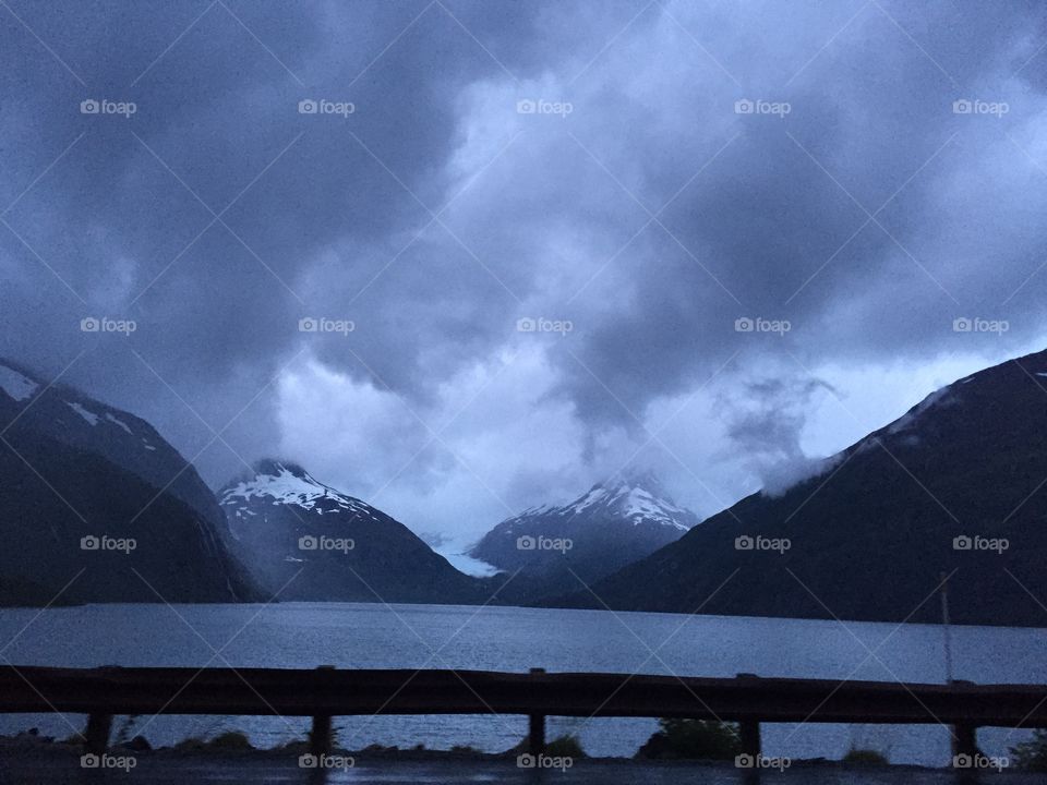 Foggy mountains in Alaska