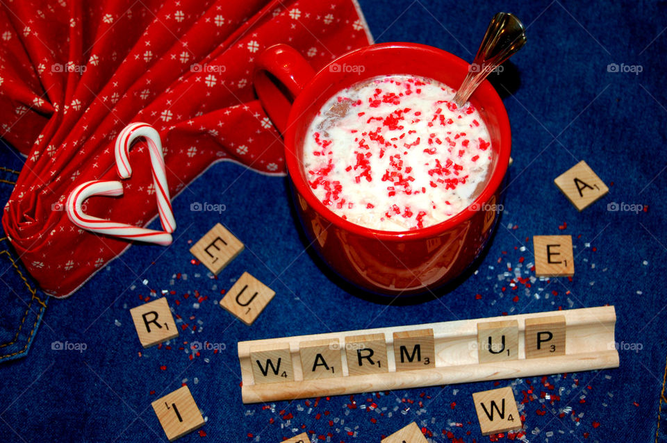 Warming up with some hot chocolate!  