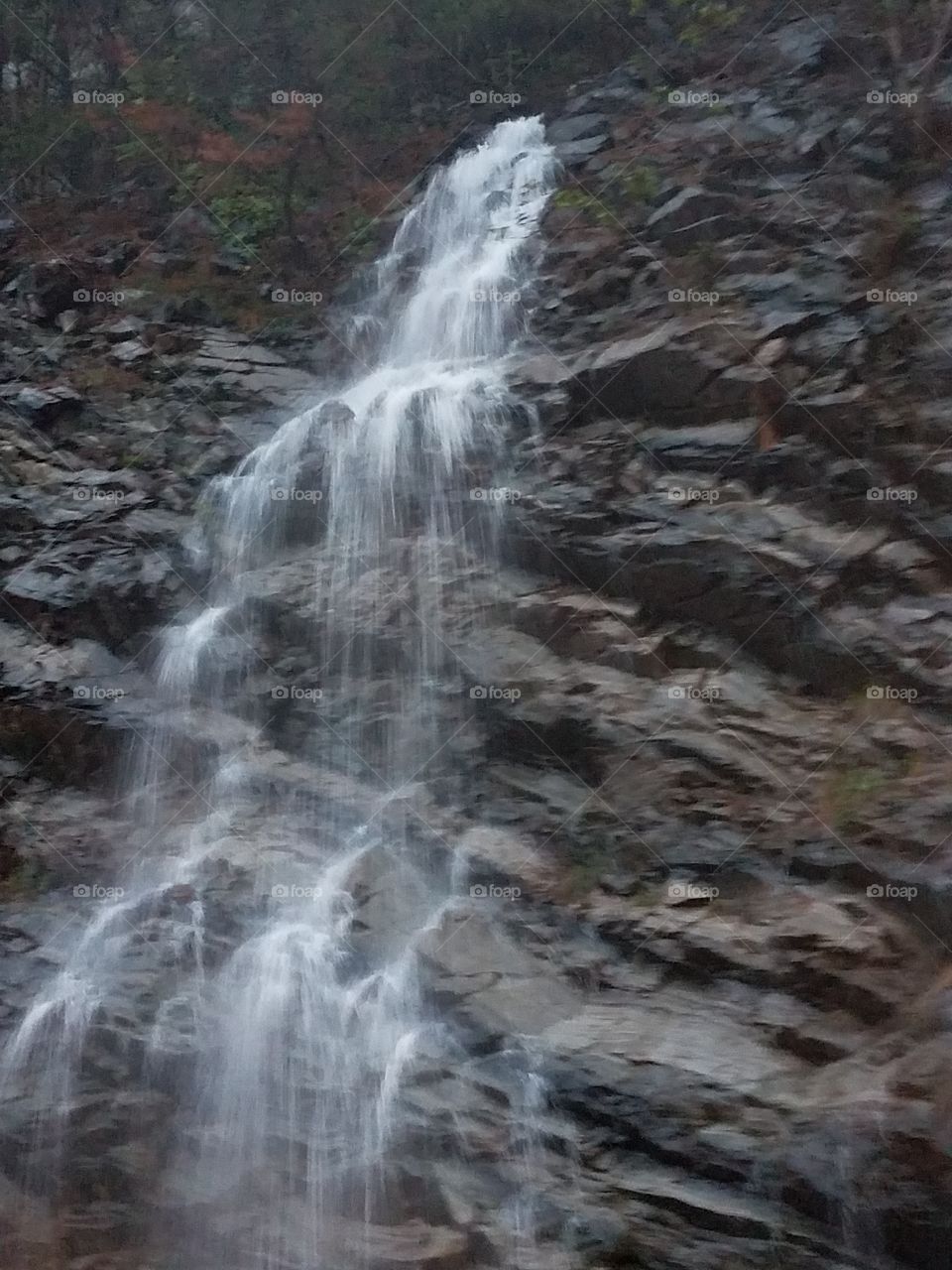 mountainside cascade