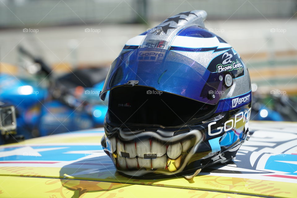 A toothy helmet