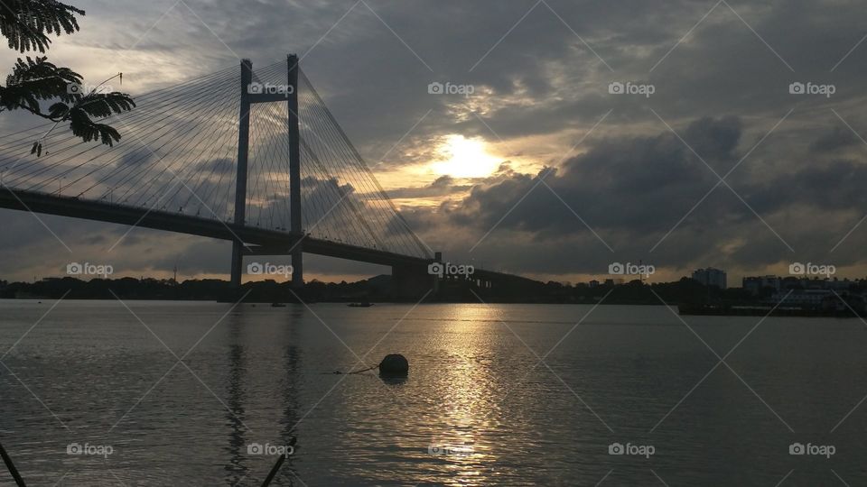 Sunset And Howrah Bridge