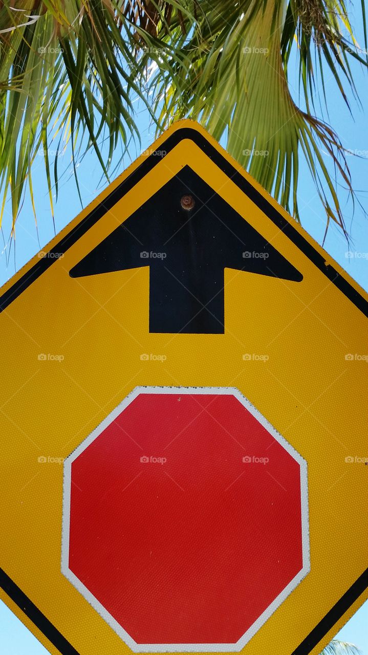 Stop Ahead Sign. Stop Ahead sign