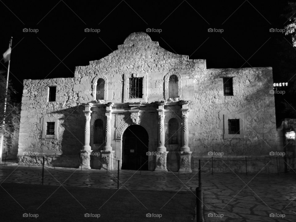 The Alamo at night. Photo taken in San Antonio at the Alamo.