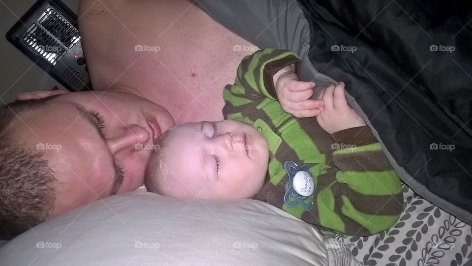 Cuddles with Daddy