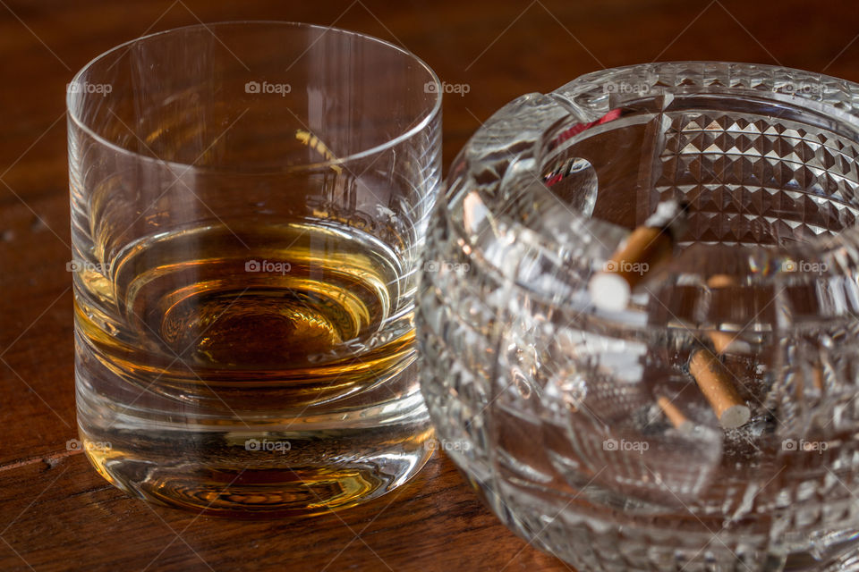 whiskey and cigarette