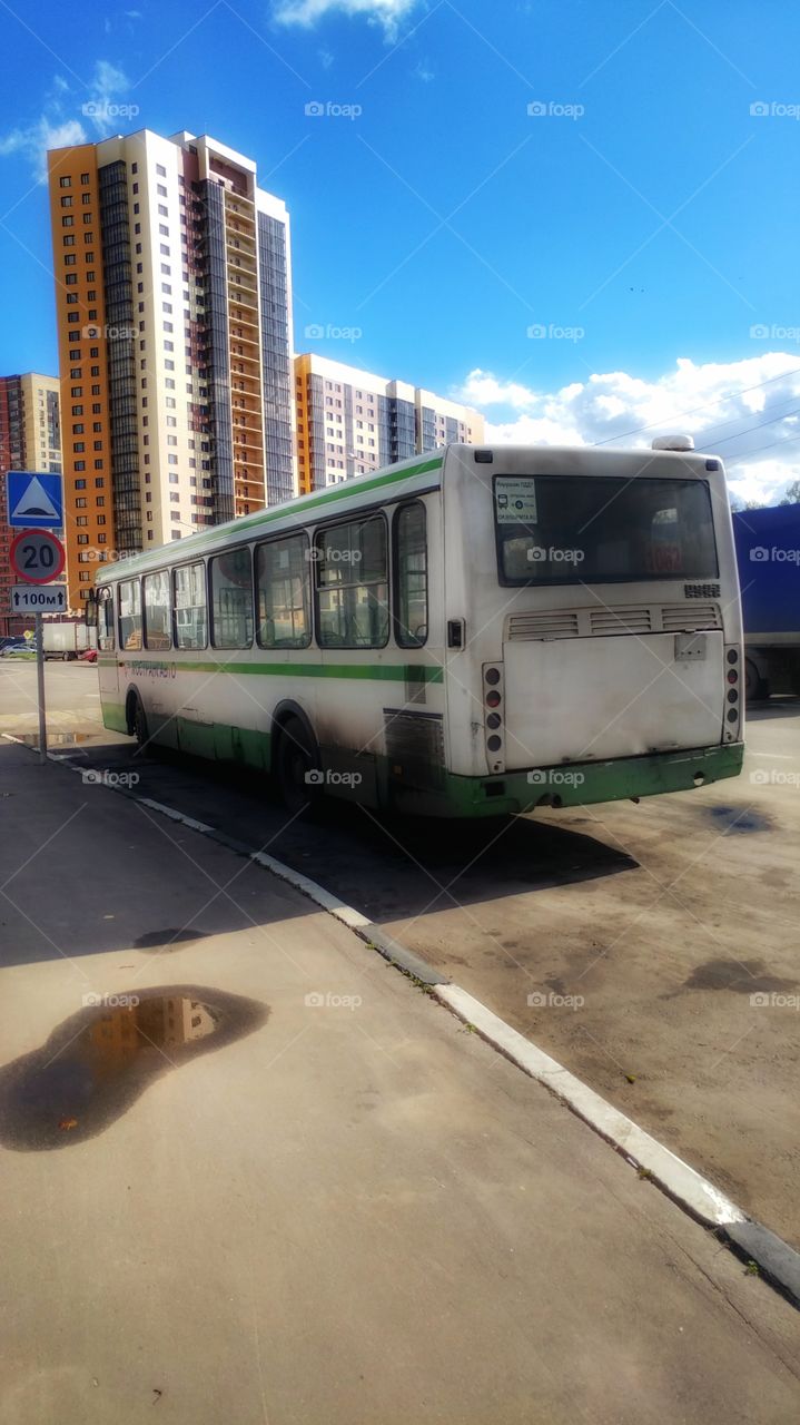 This bus goes on a route where people live. 