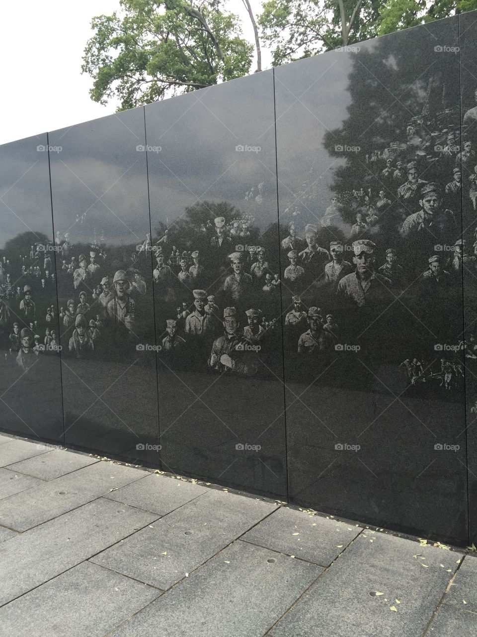 Korean War memorial . Korean veteran war wall 