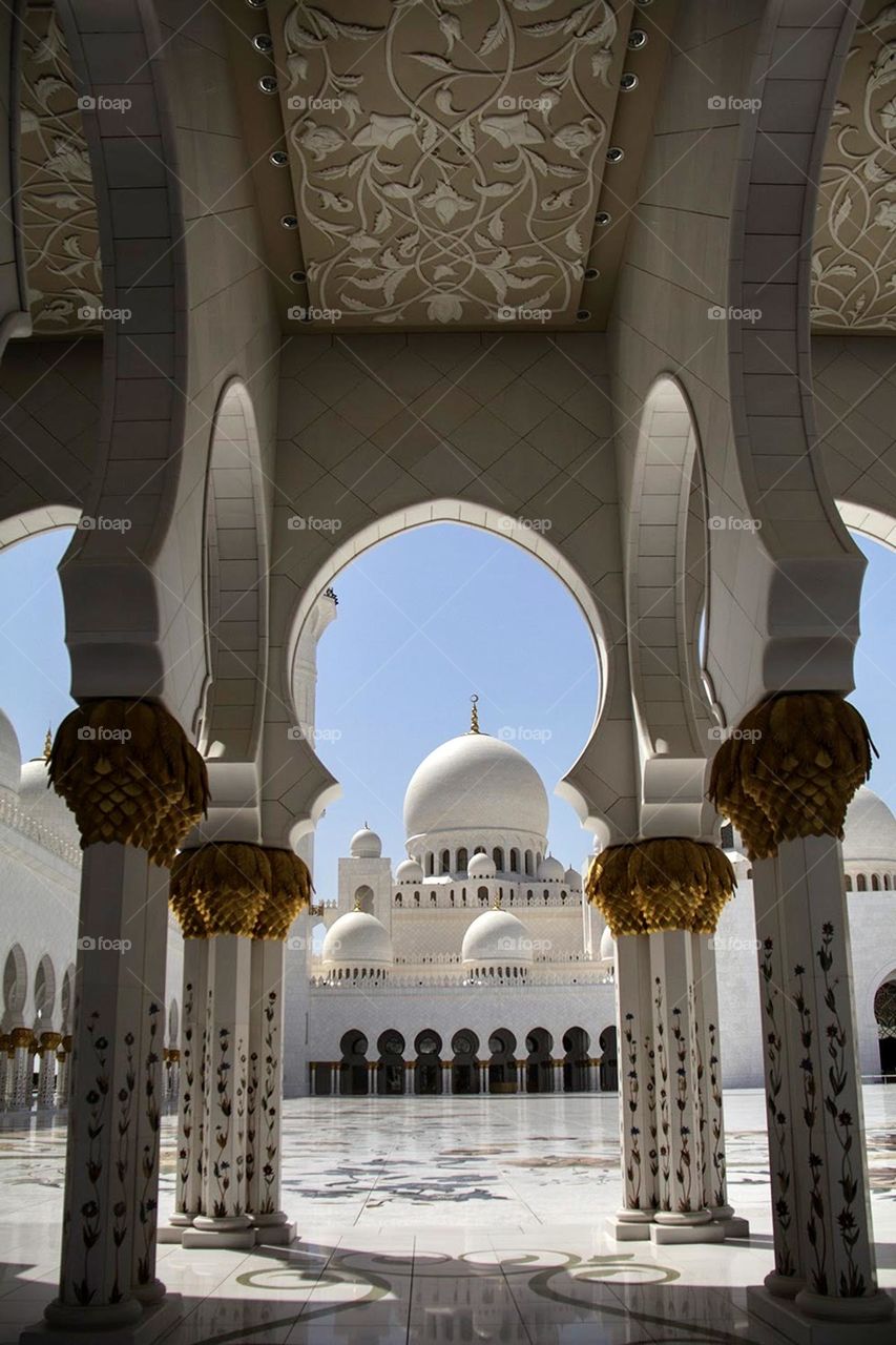 Mosque with decorative pillars 