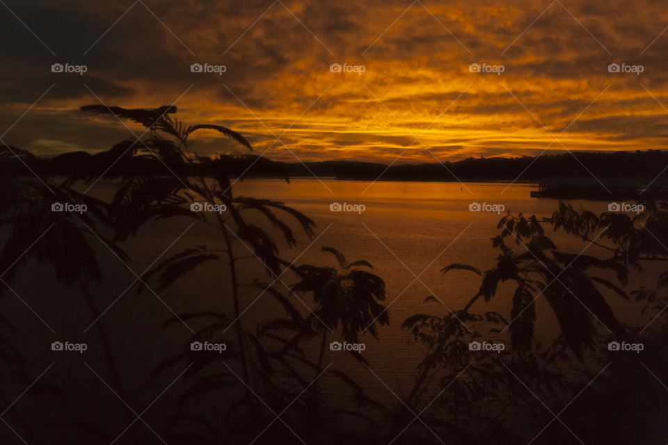 Sunrise over lake Hamilton Arkansas 