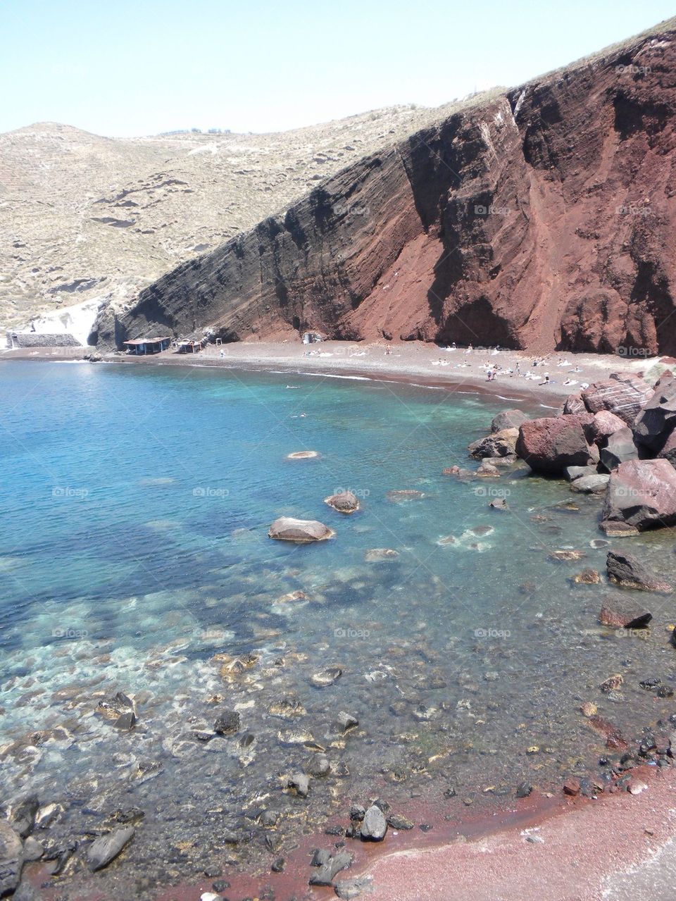 Red sand beach Santorini 