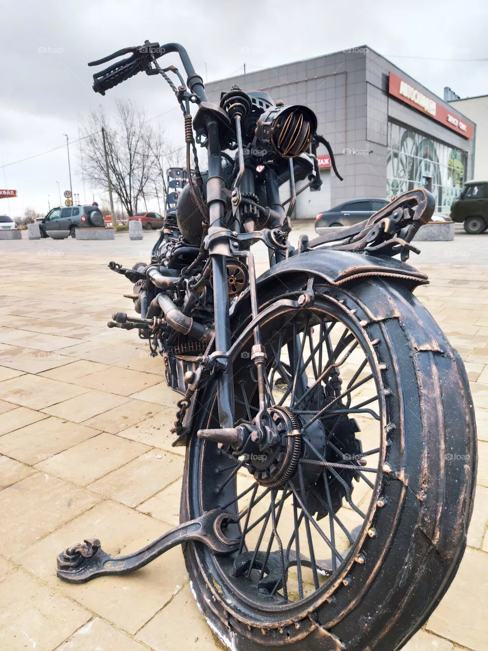Bronze motorcycle