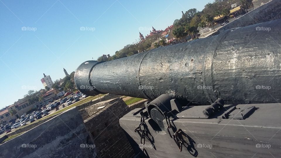 Old cannon at Castillo de San Marcos, St.Augustine,Fl