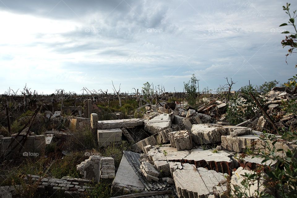 Village destroyed by war and abandoned 