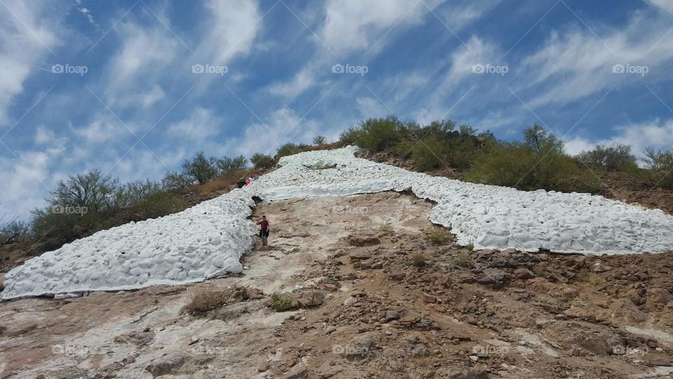 Arizona University A . Big white A on a mountain in Arizona 