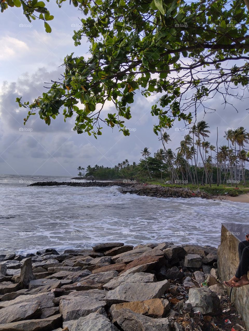Scenery of evaning sky and happiness.