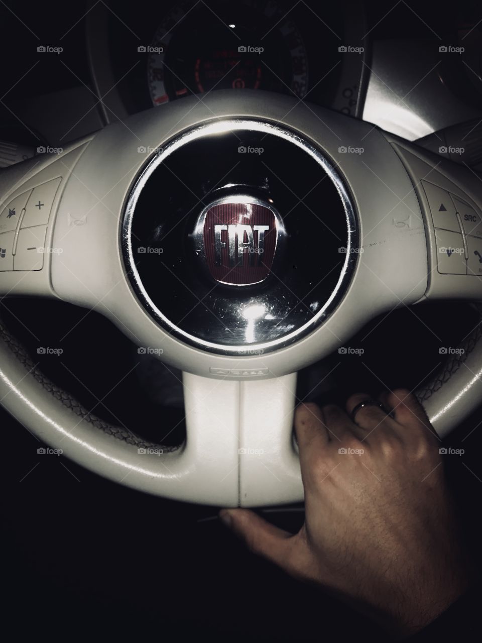 Fiat 500 on the road