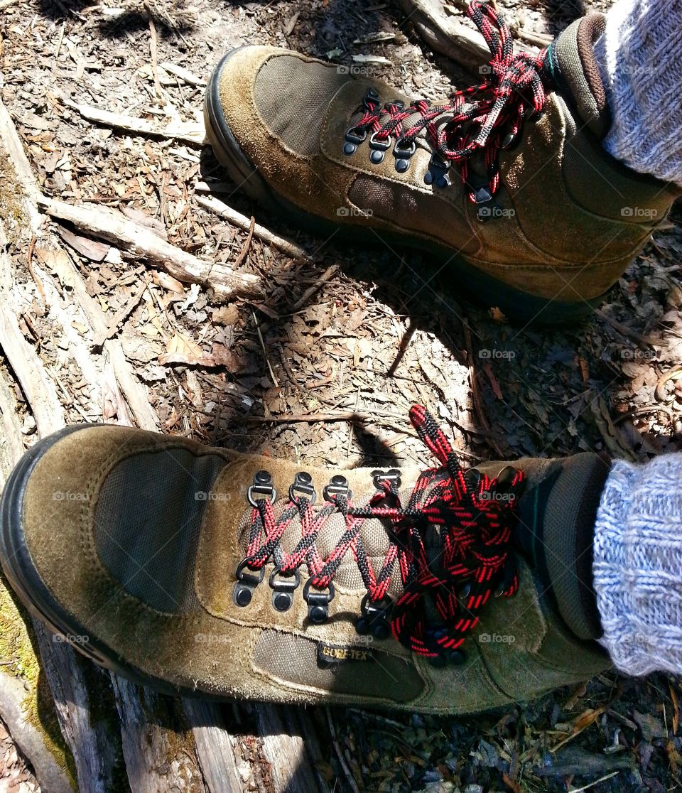 Hiking Boots. My boots while hiking in the mountains. 