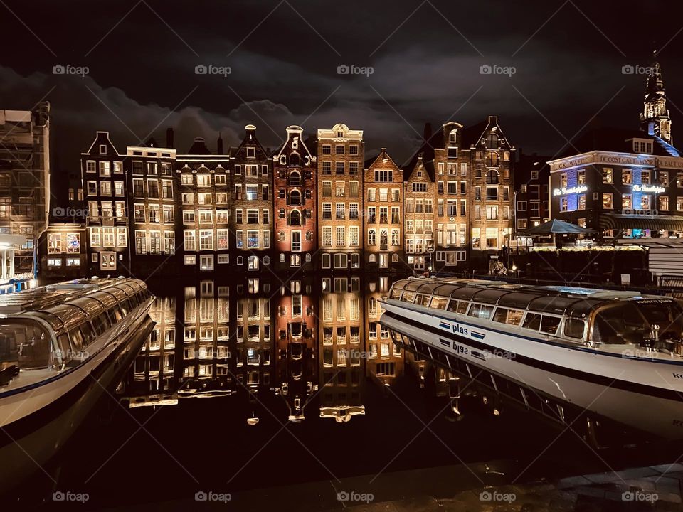 Midnight city reflection