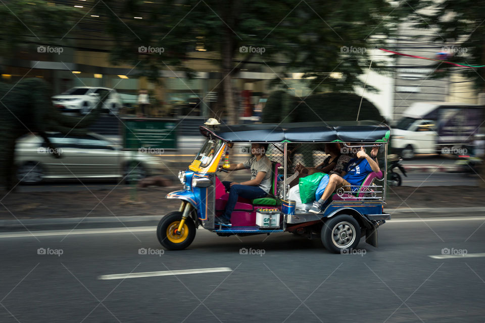 Tuk tuk taxi moving 