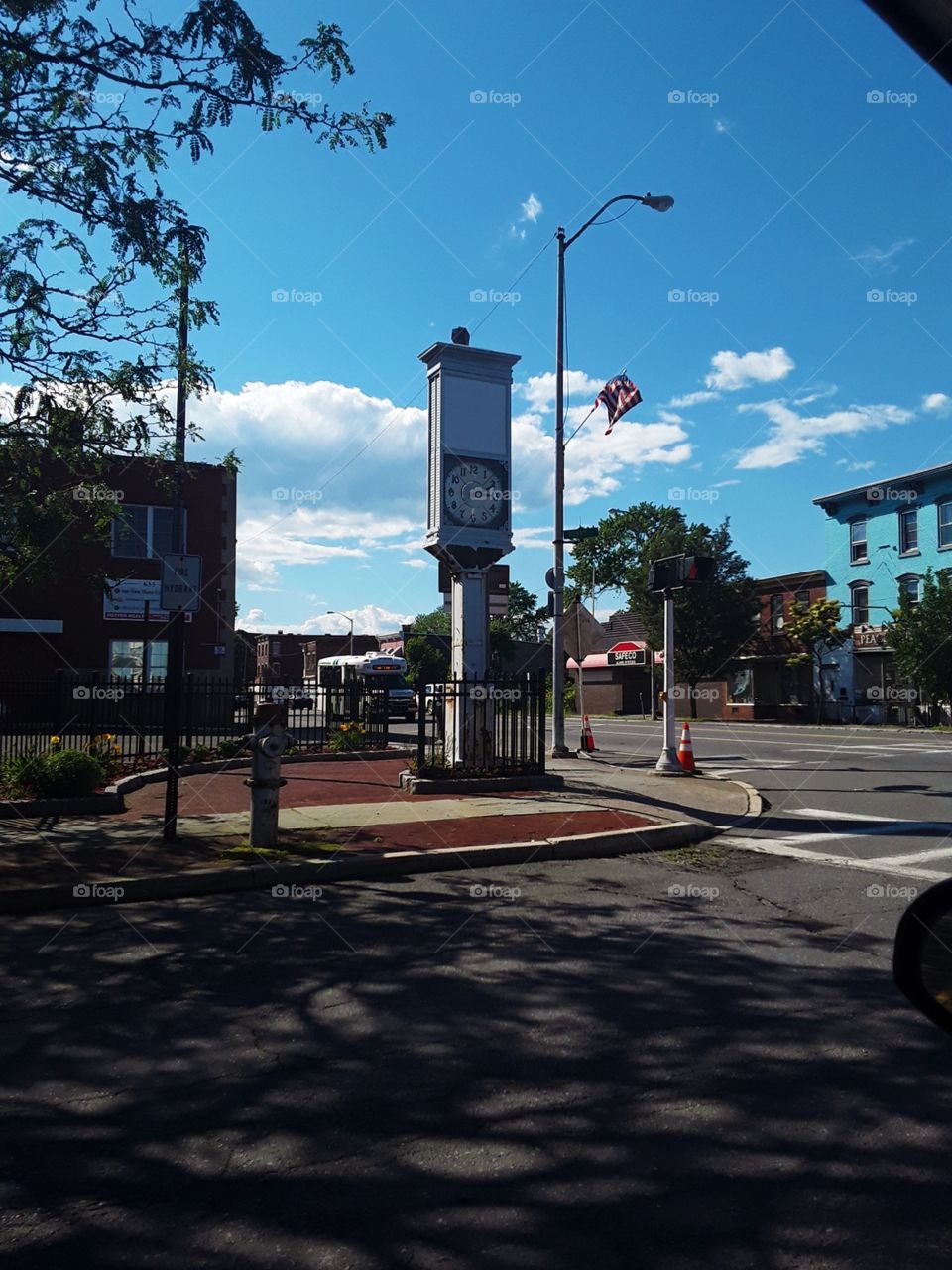 Old clock on the street corner