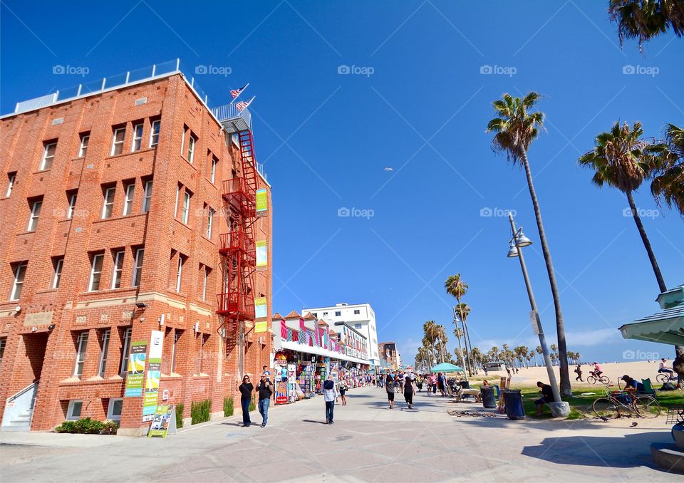 Exploring the sunny streets of Venice beach in Los Angeles 