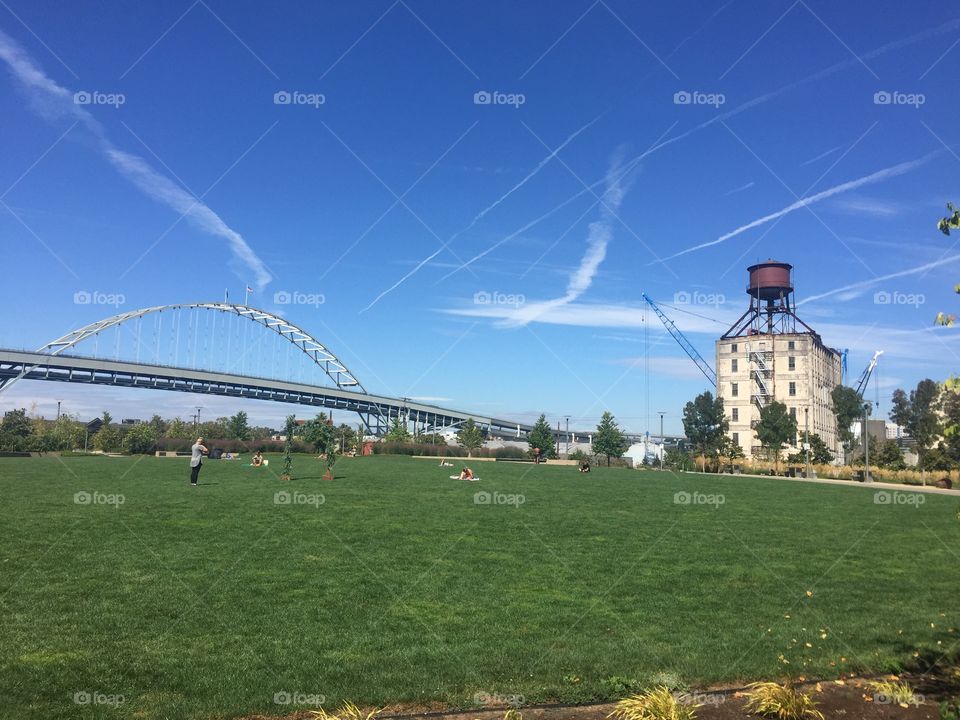View of a park in Portland, OR 