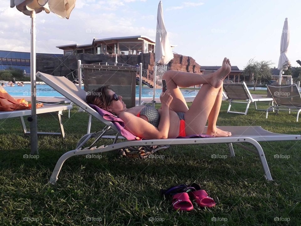 at the swimming pool