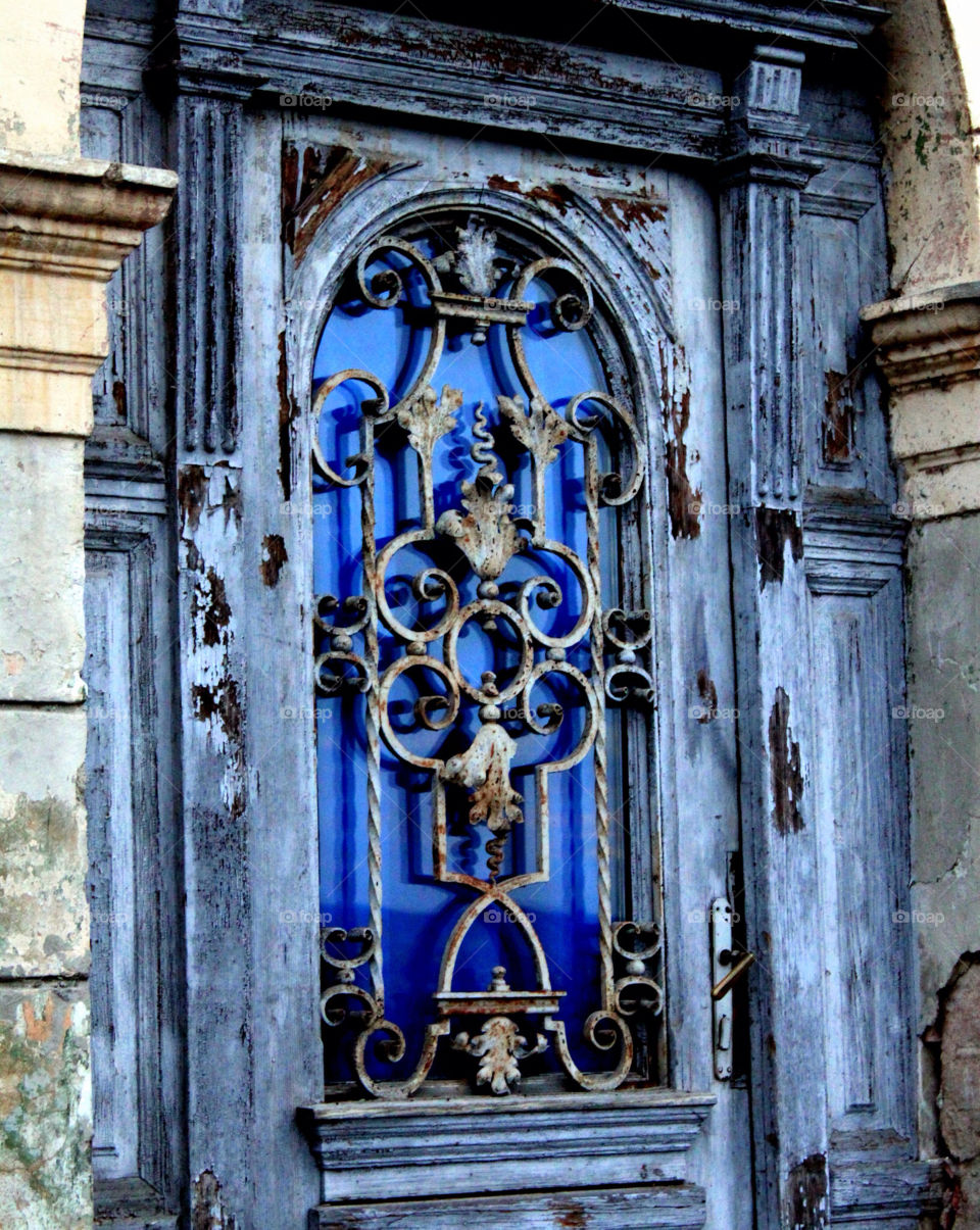 blue vintage architecture door by cataana