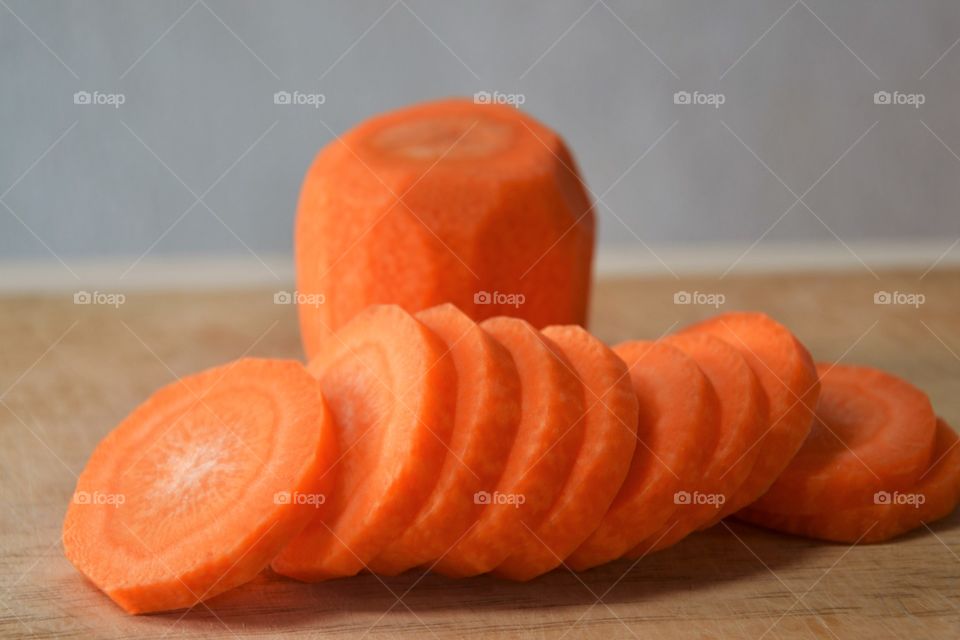 Close-up of carrot slices