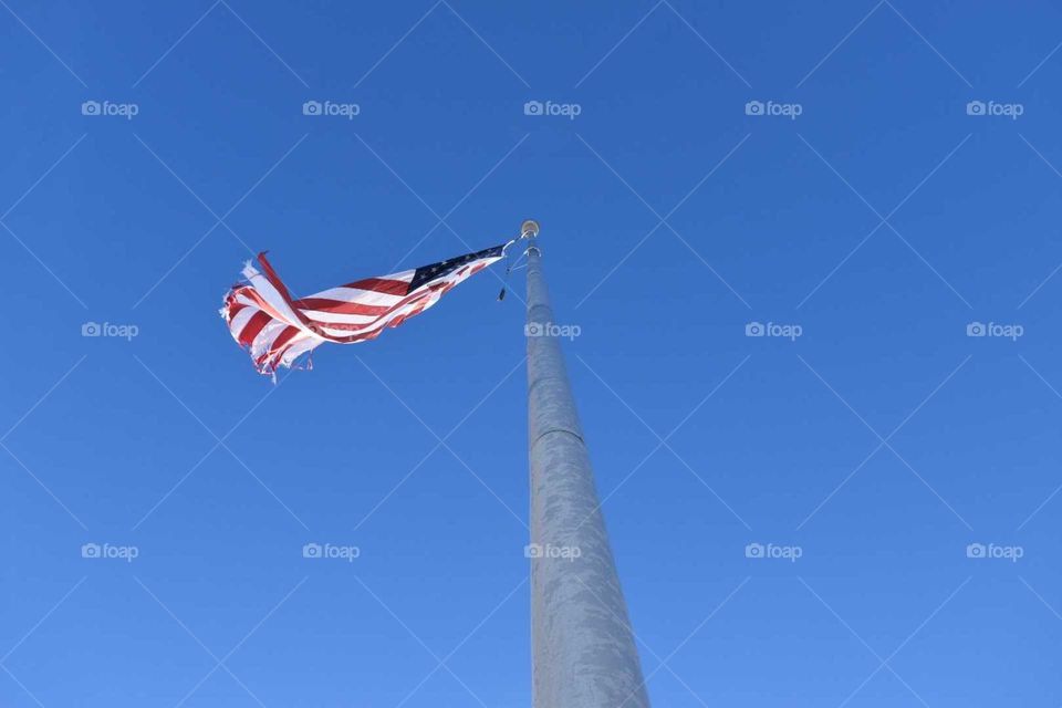 flag on clear day