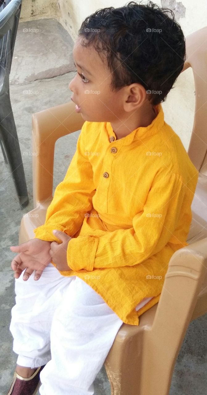 small little cute boy in Indian wear