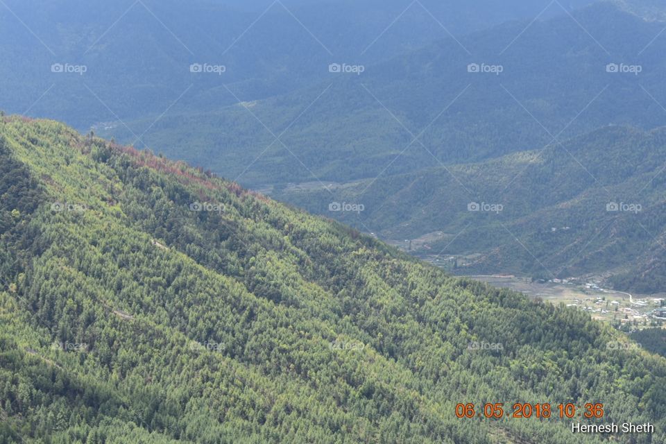 Top view from mountains, #Tigernest #Bhutan, must visit for nature view, greenary at Bhutan!