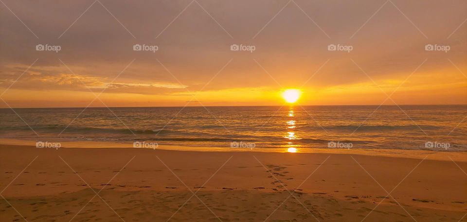 Beach side in captured .sunset photo