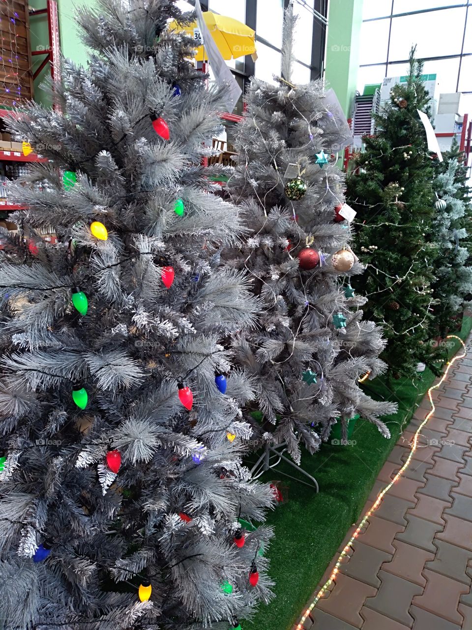 gray Christmas tree