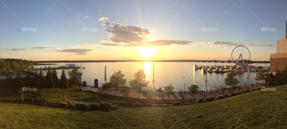 National Harbor Sunset. Sunset on the Potomac 