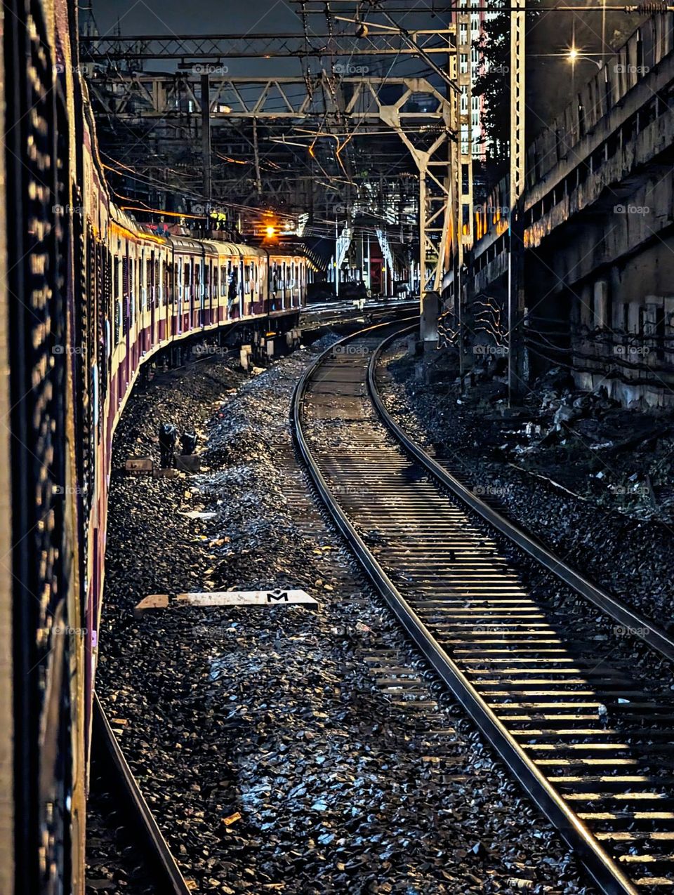 Mumbai local train view.