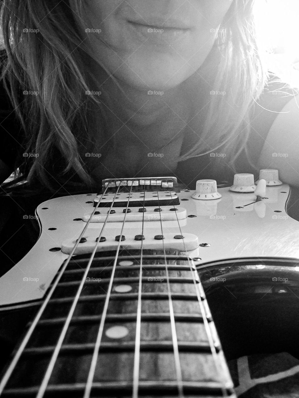 Girl and guitar