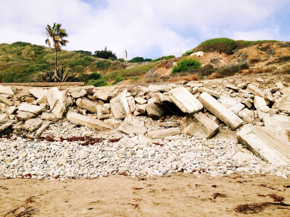 Rocks and beach