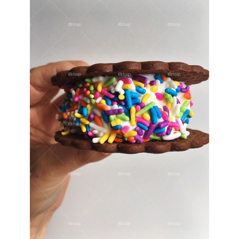 Ice cream sandwich from Carvel!!