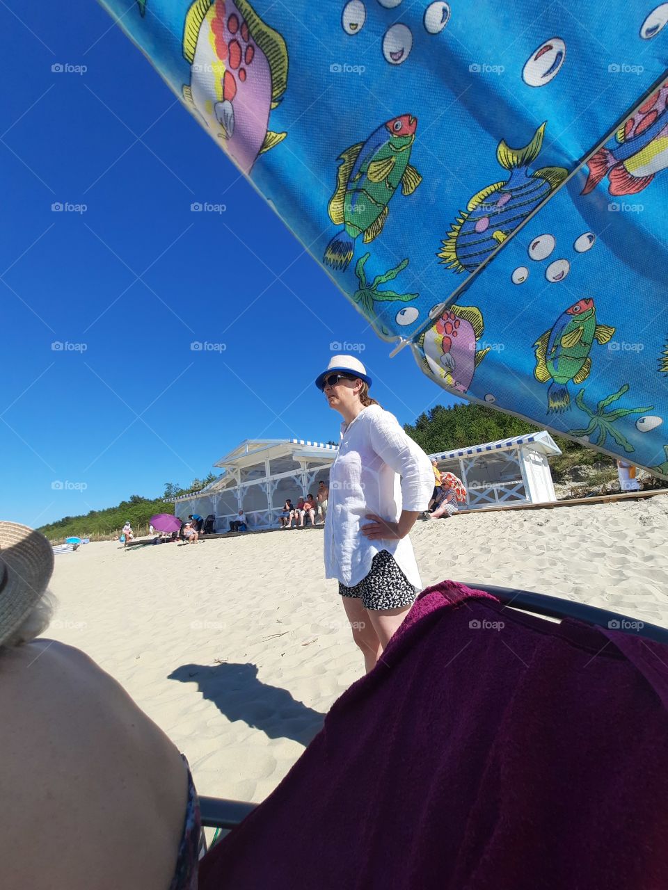 at the beach at midday