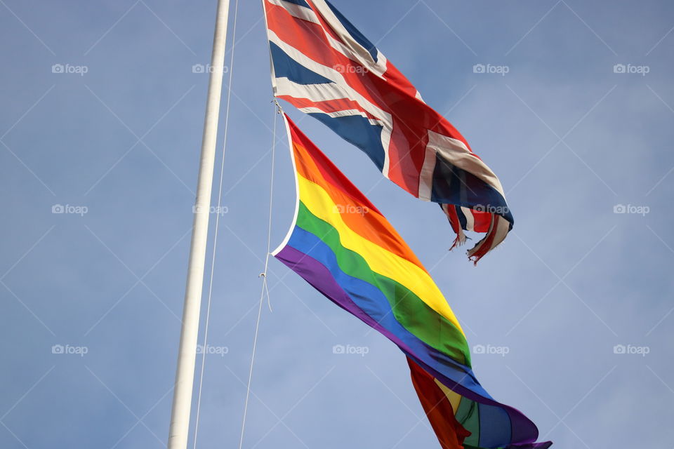 UK and LGBT flag
