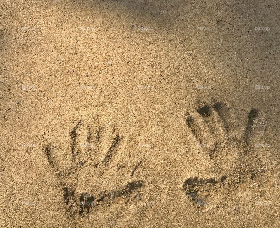 Handprints in Cement