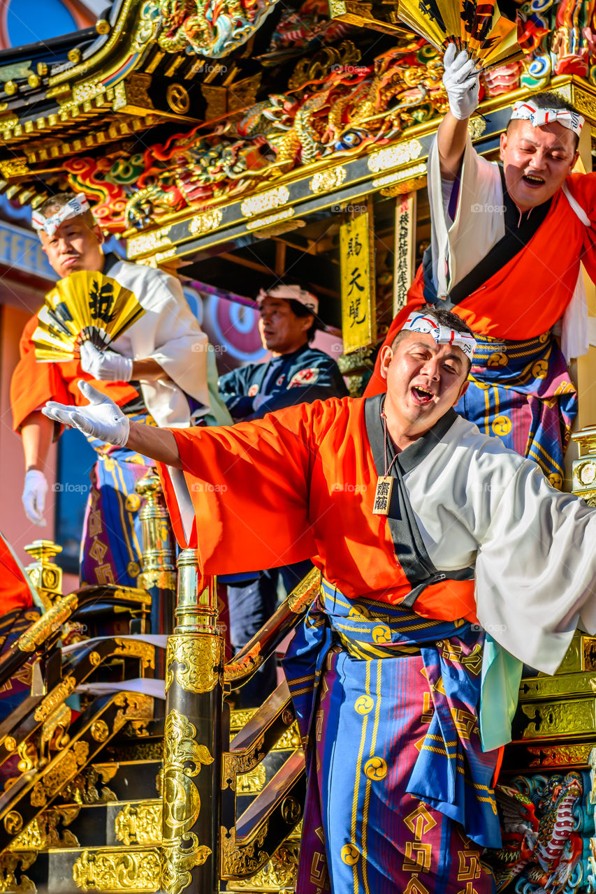 Matsuri men welcoming the crowd with full enthusiasm