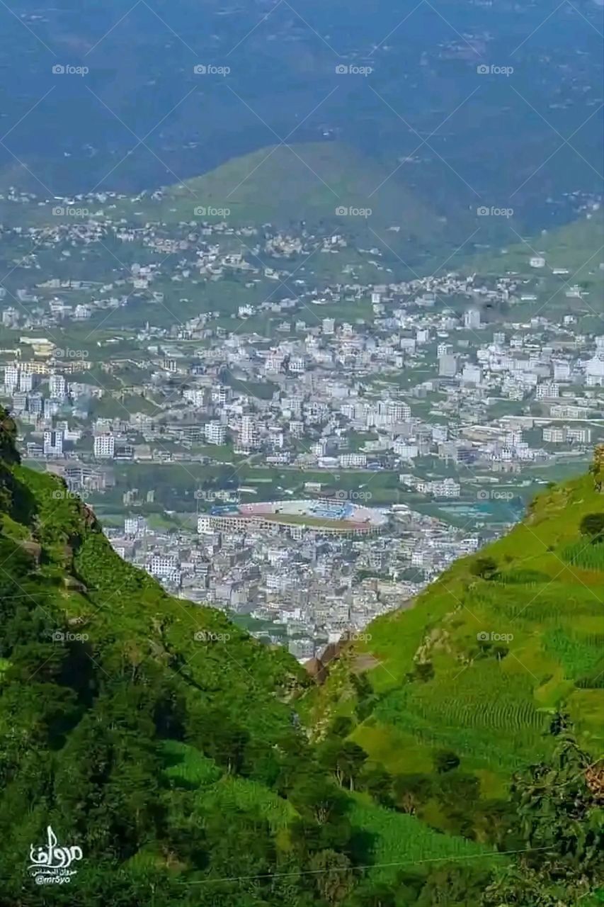 Glory be to God, the magnificent and picturesque view and the natural green trees are a view that is nothing more wonderful than it