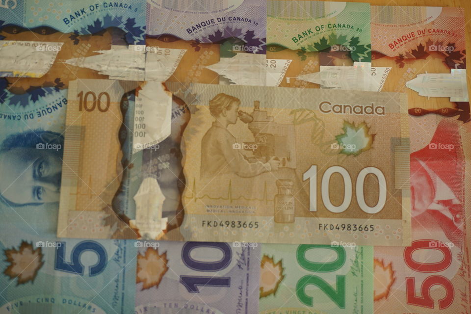 Canadian dollar bills