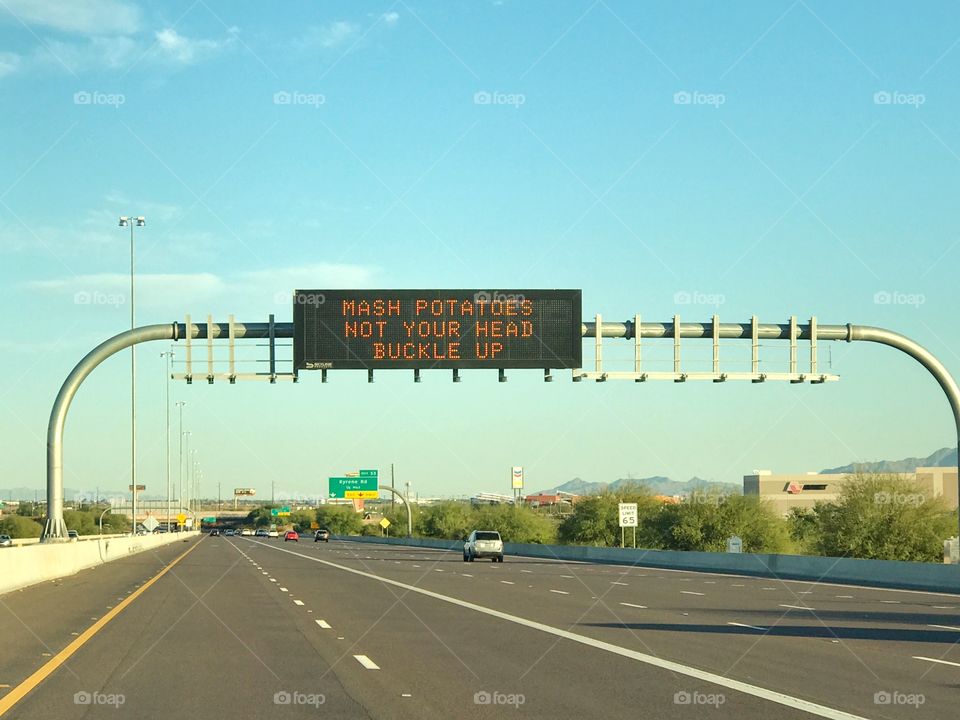 Freeway warning sign in Arizona 