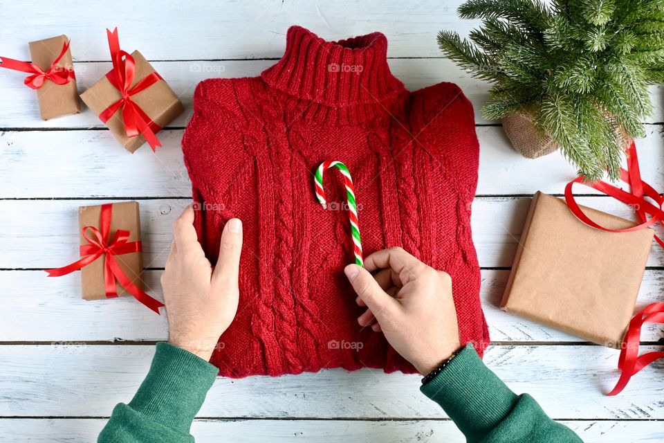 Red sweater 