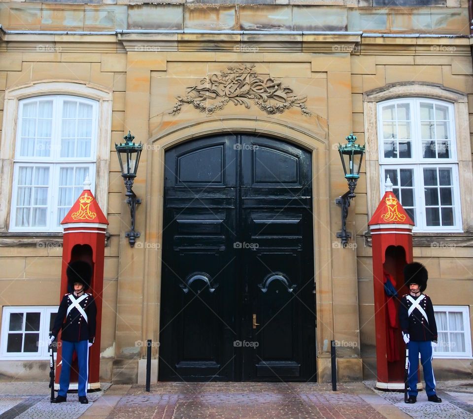 Royal residence Amalienborg Palace in Copenhagen, Denmark
